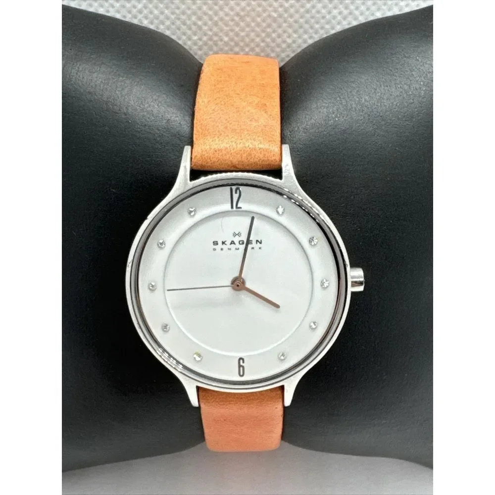 Skagen Anita Lille SKW2144 Womens Orange Leather Analog Dial Quartz Watch JNA893